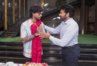 Cricketer Tilak Varma at Mana Shankara Vara Prasad Garu Movie Set